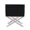 Manhattan Comfort Hollywood Lounge Accent Chair in Black and Polished Chrome AC050-BK - alternate 2